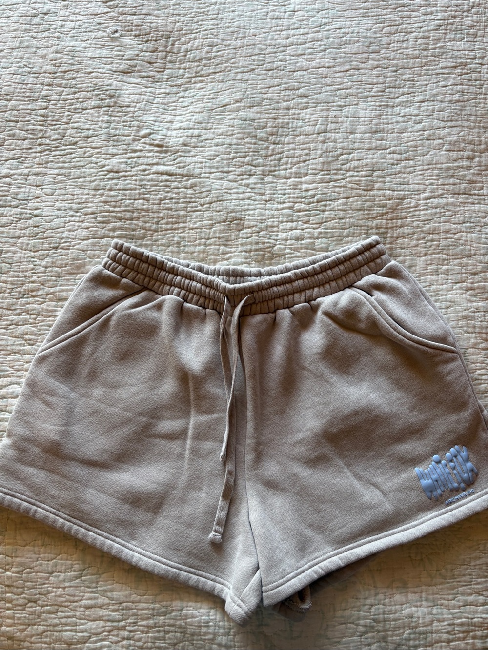 White Fox Boutique Taupe Lounge Drawstring Shorts